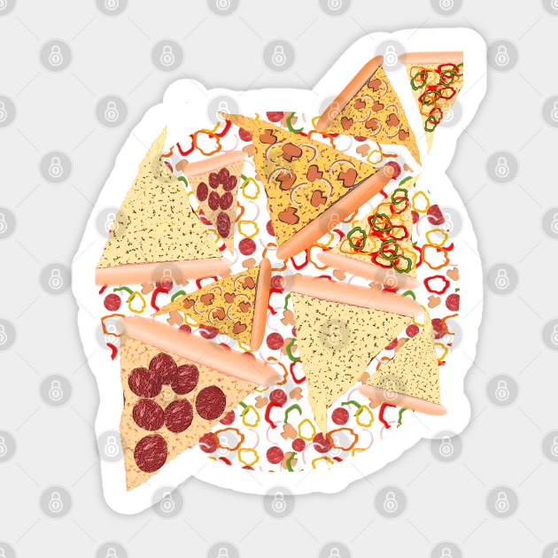 Pizza Pattern No. 1 Sticker by RoxanneG